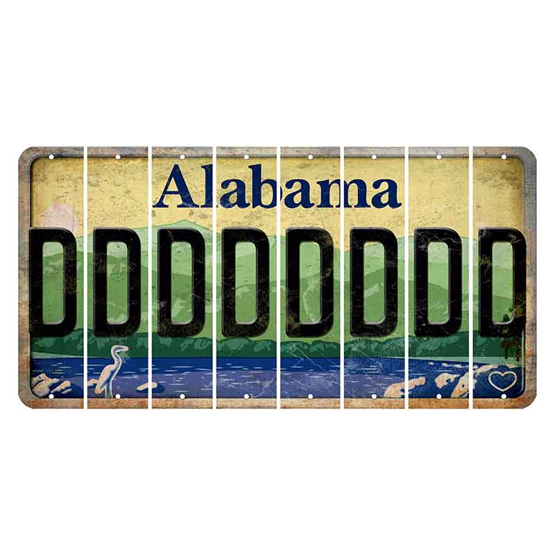 Alabama Lake and Forest Cut License Plate Strips (Set of 8)