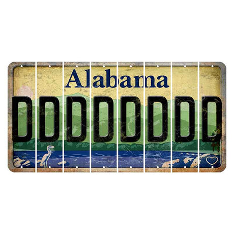 Alabama Lake and Forest Cut License Plate Strips (Set of 8)