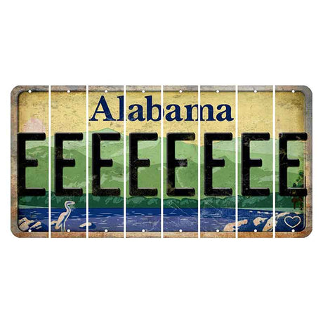 Alabama Lake and Forest Cut License Plate Strips (Set of 8)