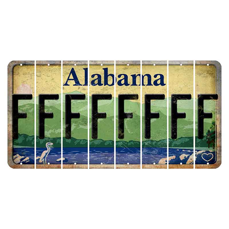 Alabama Lake and Forest Cut License Plate Strips (Set of 8)