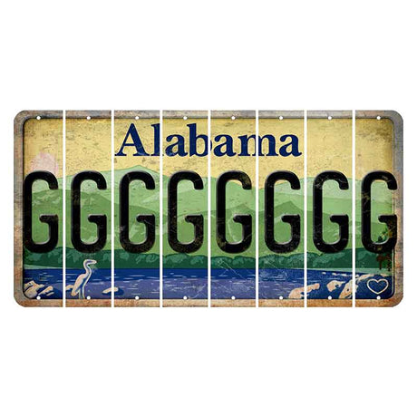 Alabama Lake and Forest Cut License Plate Strips (Set of 8)