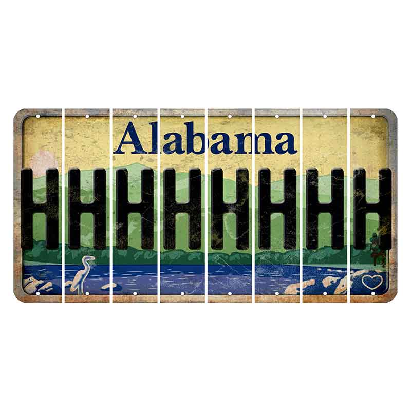 Alabama Lake and Forest Cut License Plate Strips (Set of 8)