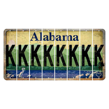 Alabama Lake and Forest Cut License Plate Strips (Set of 8)