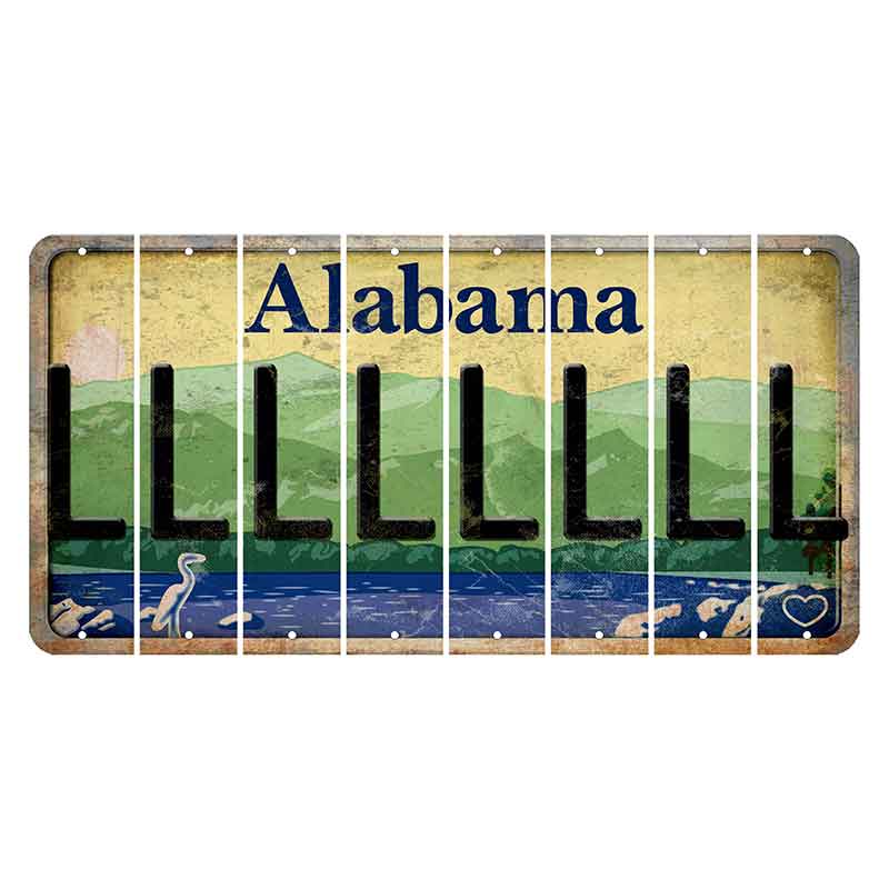 Alabama Lake and Forest Cut License Plate Strips (Set of 8)