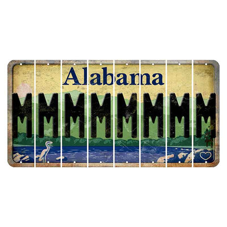 Alabama Lake and Forest Cut License Plate Strips (Set of 8)