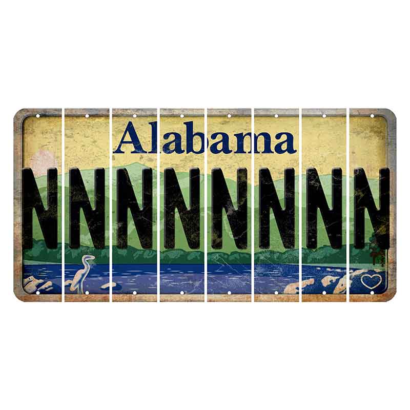 Alabama Lake and Forest Cut License Plate Strips (Set of 8)