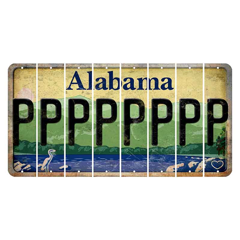 Alabama Lake and Forest Cut License Plate Strips (Set of 8)