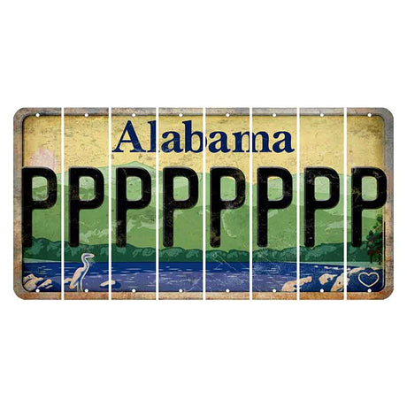 Alabama Lake and Forest Cut License Plate Strips (Set of 8)