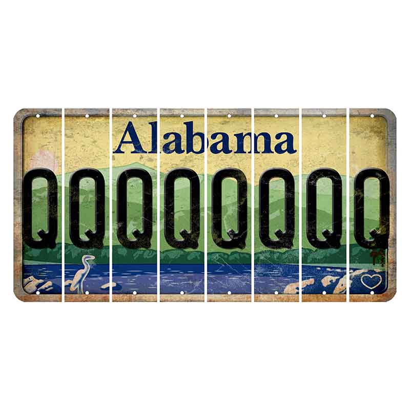 Alabama Lake and Forest Cut License Plate Strips (Set of 8)