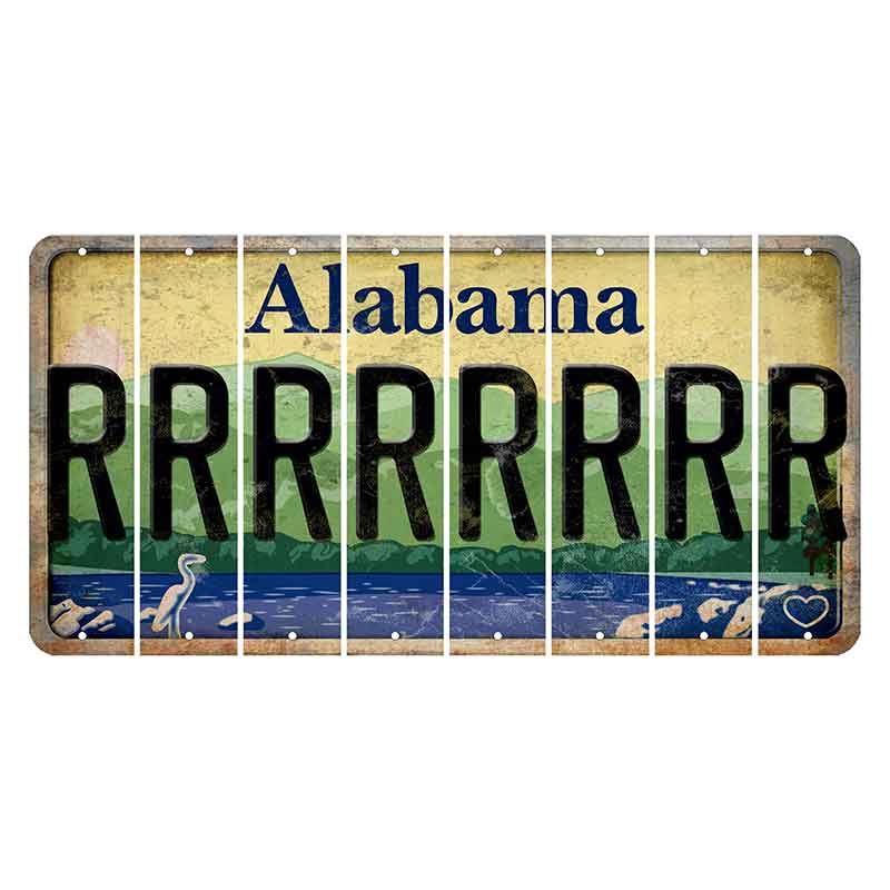 Alabama Lake and Forest Cut License Plate Strips (Set of 8)