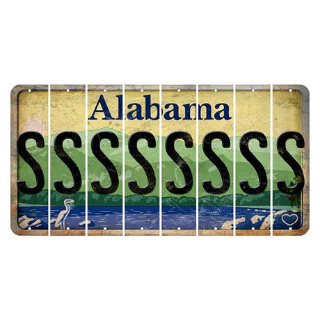 Alabama Lake and Forest Cut License Plate Strips (Set of 8)