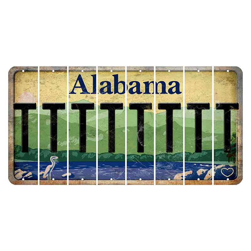 Alabama Lake and Forest Cut License Plate Strips (Set of 8)