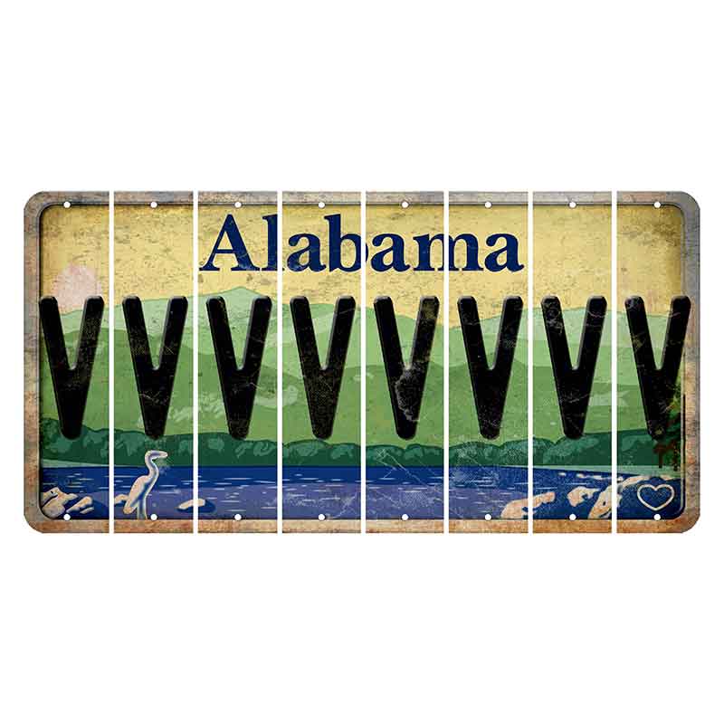 Alabama Lake and Forest Cut License Plate Strips (Set of 8)