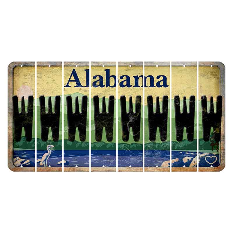 Alabama Lake and Forest Cut License Plate Strips (Set of 8)