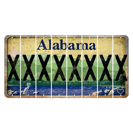 Alabama Lake and Forest Cut License Plate Strips (Set of 8)