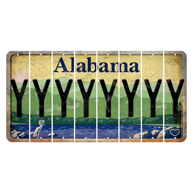 Alabama Lake and Forest Cut License Plate Strips (Set of 8)