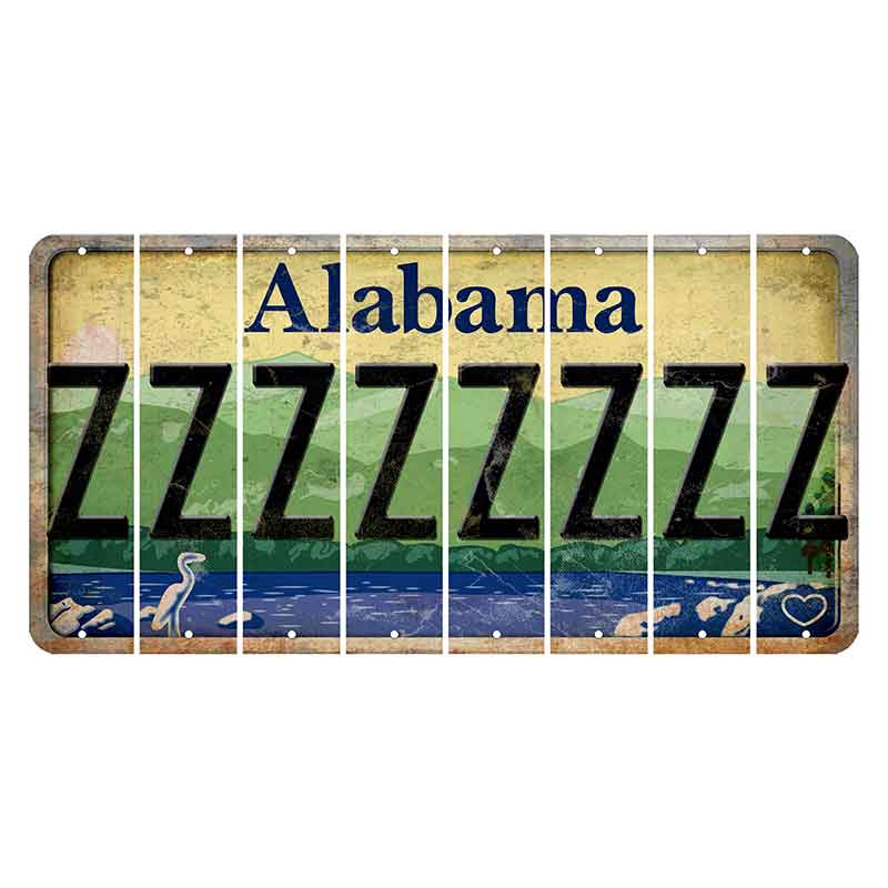 Alabama Lake and Forest Cut License Plate Strips (Set of 8)