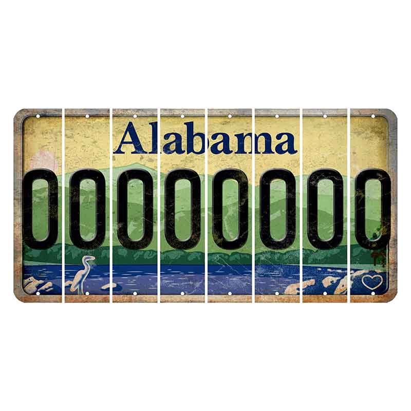 Alabama Lake and Forest Cut License Plate Strips (Set of 8) 0