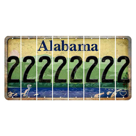 Alabama Lake and Forest Cut License Plate Strips (Set of 8)