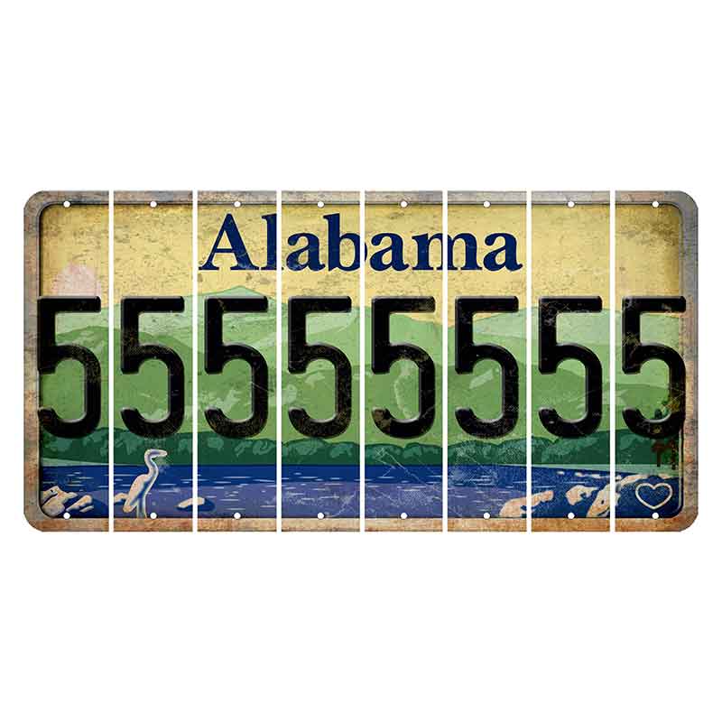 Alabama Lake and Forest Cut License Plate Strips (Set of 8)