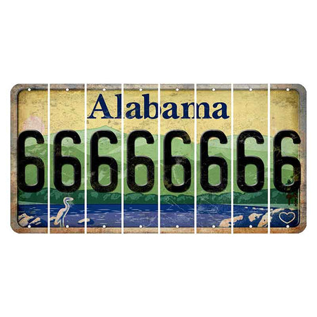 Alabama Lake and Forest Cut License Plate Strips (Set of 8)