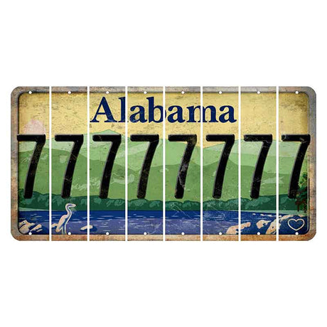 Alabama Lake and Forest Cut License Plate Strips (Set of 8)