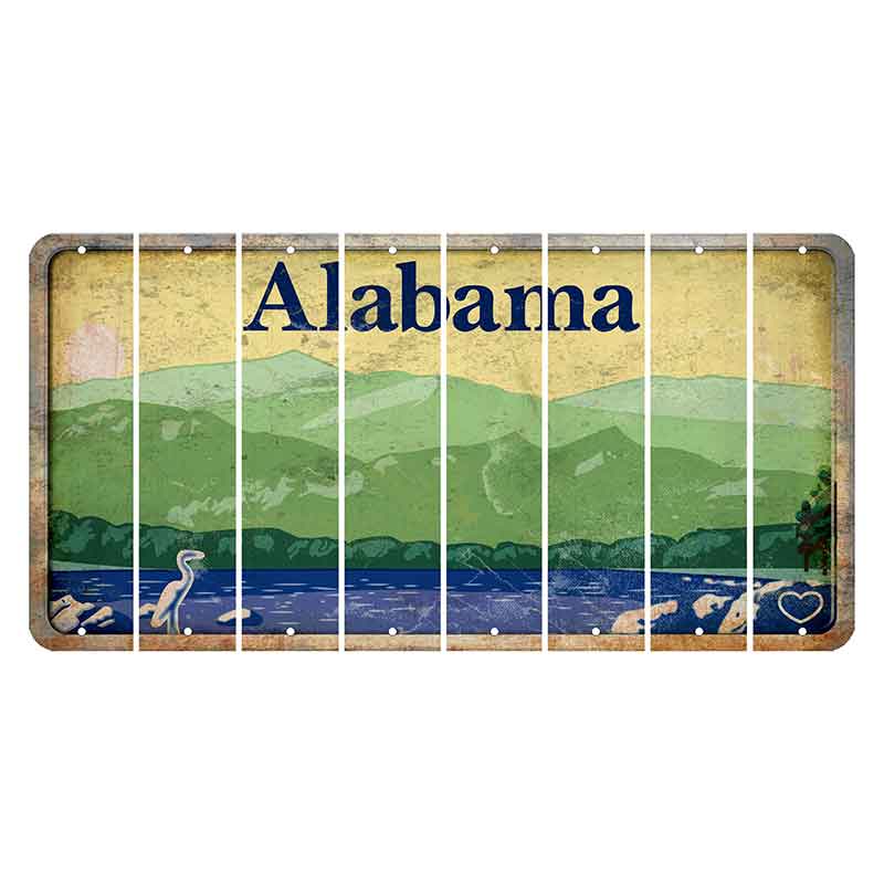 Alabama Lake and Forest Cut License Plate Strips (Set of 8)