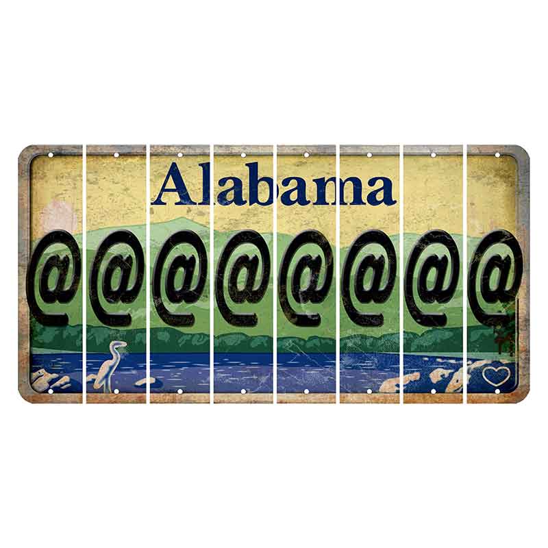 Alabama Lake and Forest Cut License Plate Strips (Set of 8) At Sign