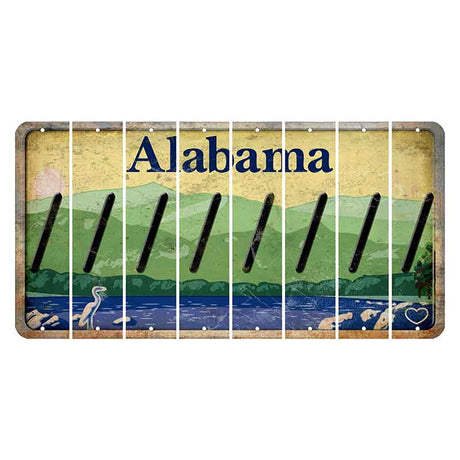 Alabama Lake and Forest Cut License Plate Strips (Set of 8)