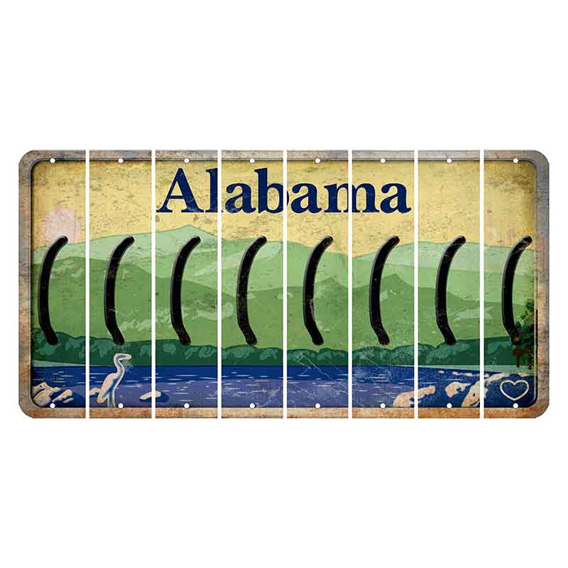 Alabama Lake and Forest Cut License Plate Strips (Set of 8) Parenthesis - Left