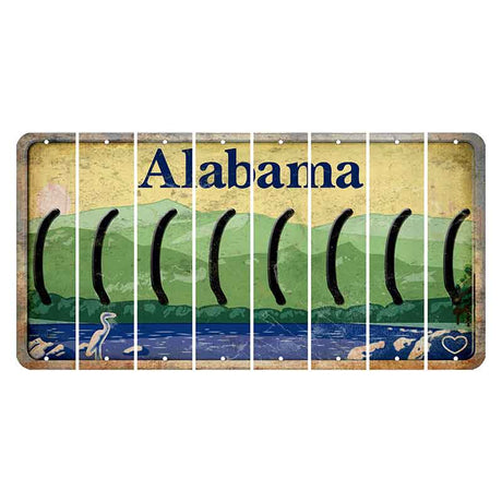 Alabama Lake and Forest Cut License Plate Strips (Set of 8)