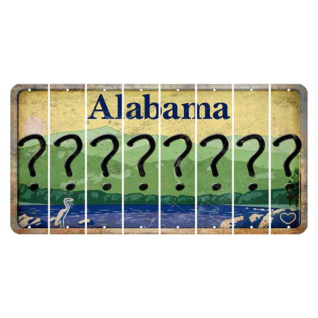 Alabama Lake and Forest Cut License Plate Strips (Set of 8)