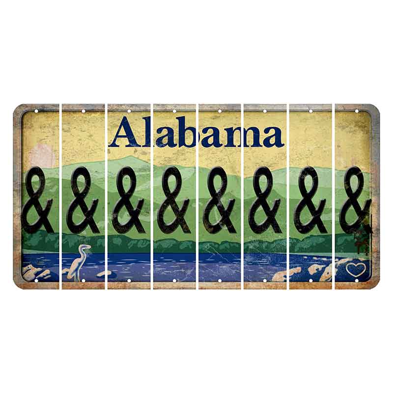 Alabama Lake and Forest Cut License Plate Strips (Set of 8)