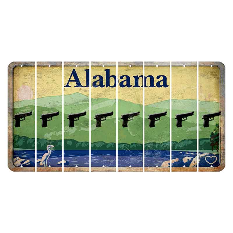 Alabama Lake and Forest Cut License Plate Strips (Set of 8)