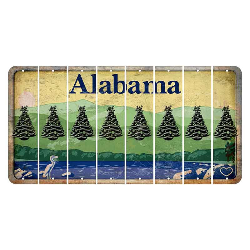 Alabama Lake and Forest Cut License Plate Strips (Set of 8)