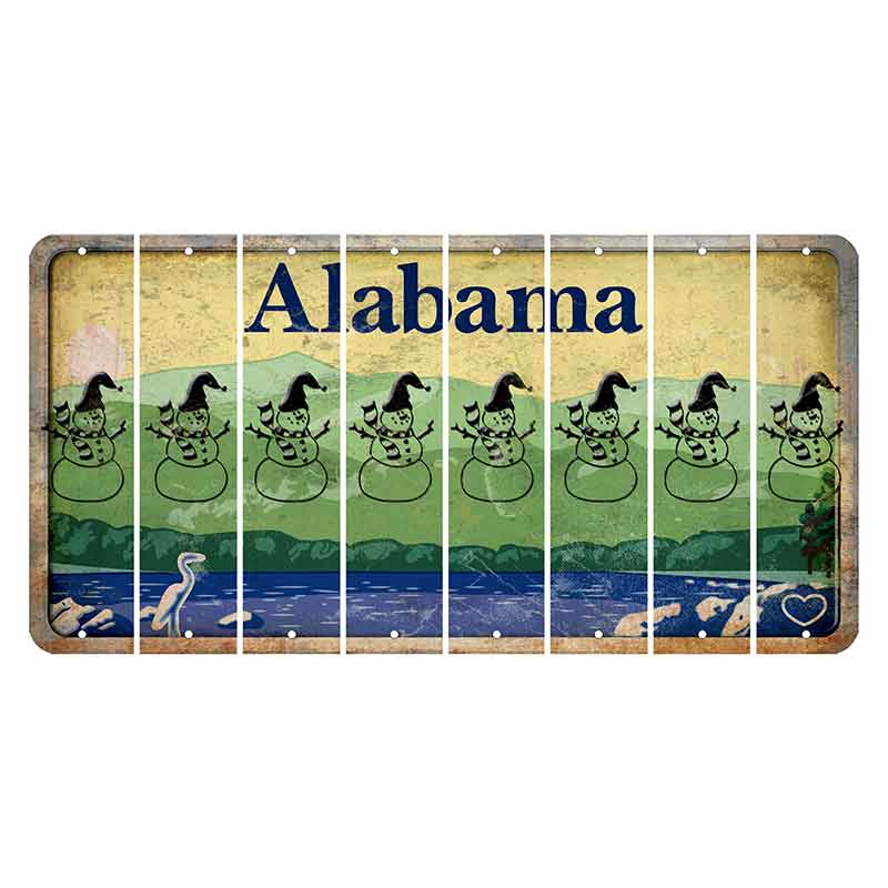 Alabama Lake and Forest Cut License Plate Strips (Set of 8)