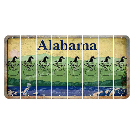 Alabama Lake and Forest Cut License Plate Strips (Set of 8)