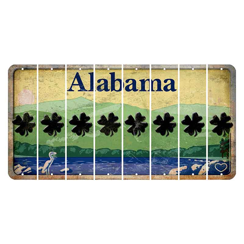 Alabama Lake and Forest Cut License Plate Strips (Set of 8)