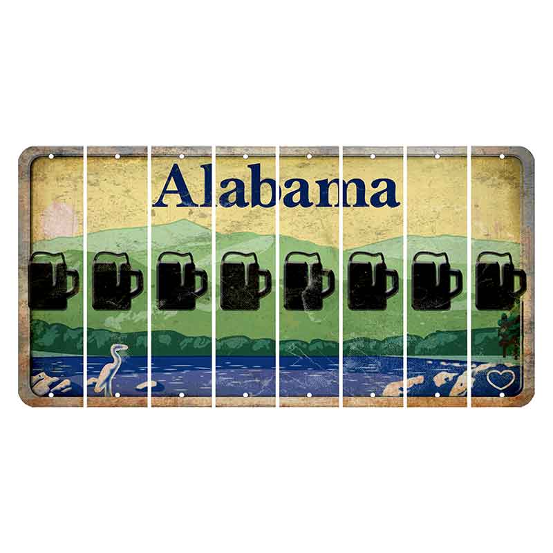 Alabama Lake and Forest Cut License Plate Strips (Set of 8)