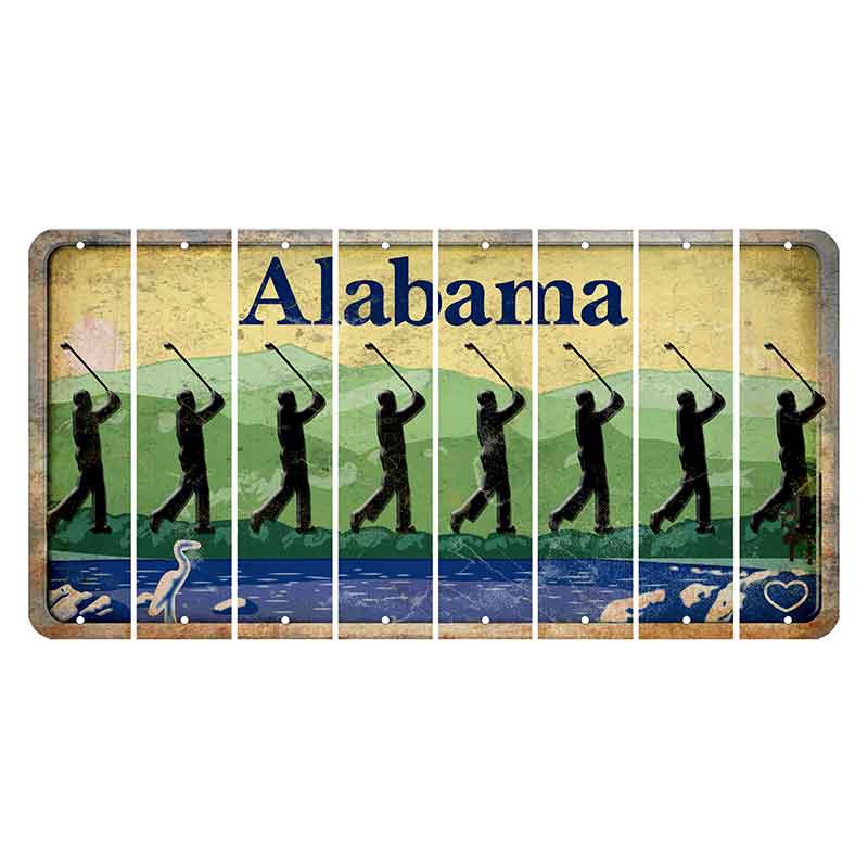 Alabama Lake and Forest Cut License Plate Strips (Set of 8)