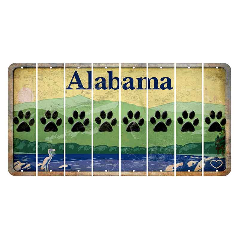 Alabama Lake and Forest Cut License Plate Strips (Set of 8)