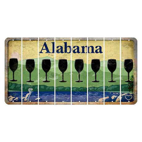 Alabama Lake and Forest Cut License Plate Strips (Set of 8)