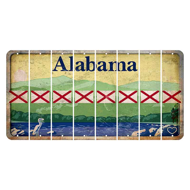 Alabama Lake and Forest Cut License Plate Strips (Set of 8)