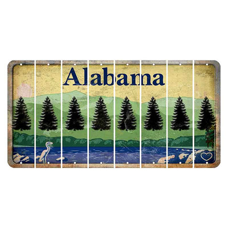 Alabama Lake and Forest Cut License Plate Strips (Set of 8)