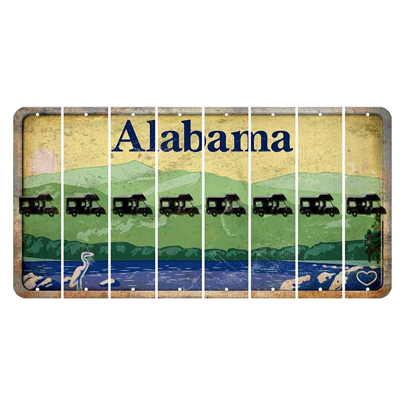 Alabama Lake and Forest Cut License Plate Strips (Set of 8)