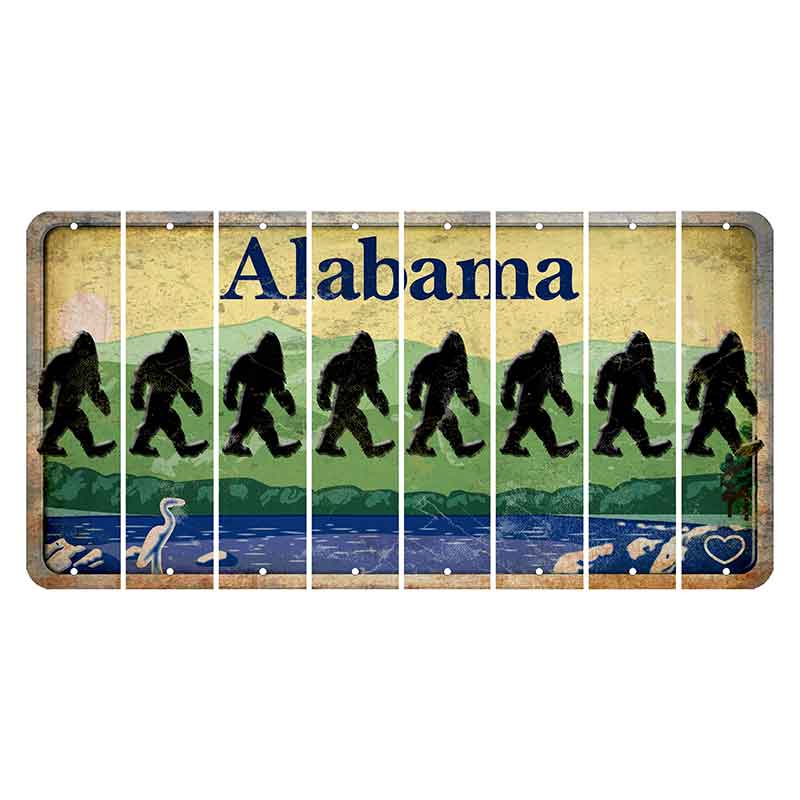 Alabama Lake and Forest Cut License Plate Strips (Set of 8)