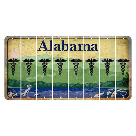 Alabama Lake and Forest Cut License Plate Strips (Set of 8)