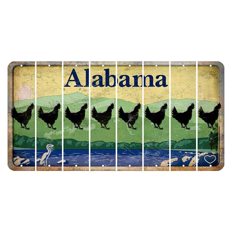 Alabama Lake and Forest Cut License Plate Strips (Set of 8)