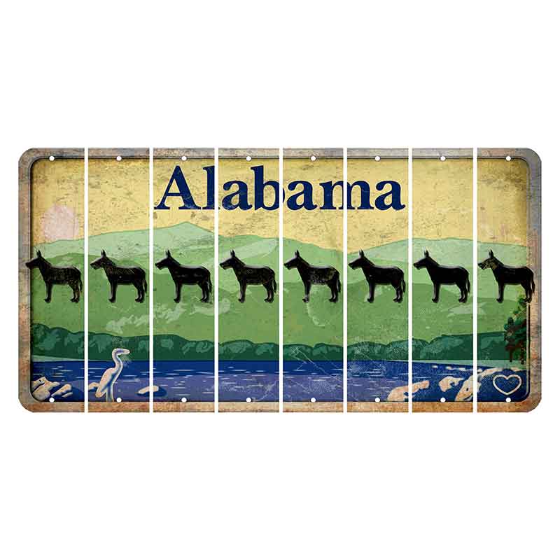 Alabama Lake and Forest Cut License Plate Strips (Set of 8)