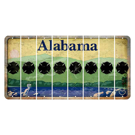 Alabama Lake and Forest Cut License Plate Strips (Set of 8)